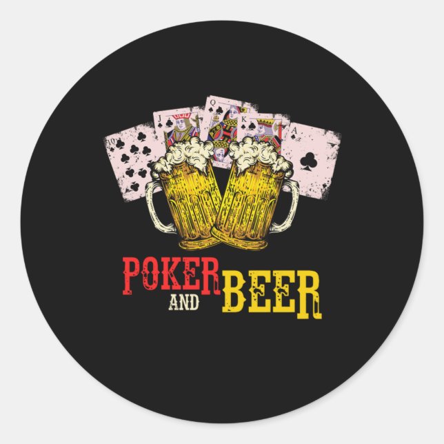 Adesivo Poker E Beer Fantástico Jogo De Poker Jogando Pres (Frente)