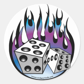Adesivo Poker Lucky 7 Dice E Chamas
