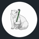 Adesivo Polar bear at Hockey with Hockey stick<br><div class="desc">This design is the perfect gift for a birthday,  Christmas and other celebrations. It is suitable for women,  men and kids.</div>