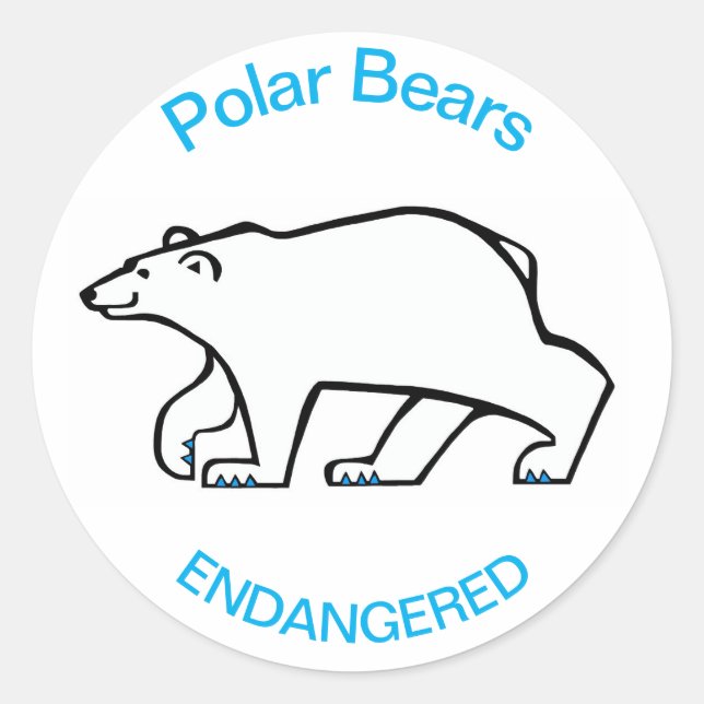 Adesivo POLAR BEAR - Conservação - Vida Selvagem Árctica - (Frente)