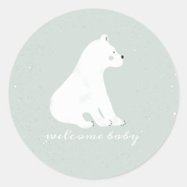 Adesivo Polar Bear Cub Inverno Neve Chá de fraldas Azul