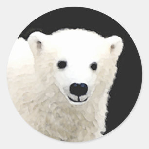 Adesivo Polar Bear Cub Painting - Arte Original