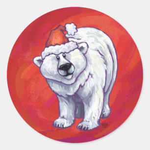 Adesivo Polar Bear Natal Em Vermelho
