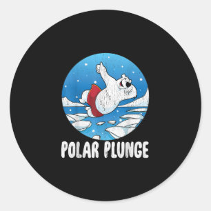 Adesivo Polar Plunge Ice Salta Urso Polar Natação de inver