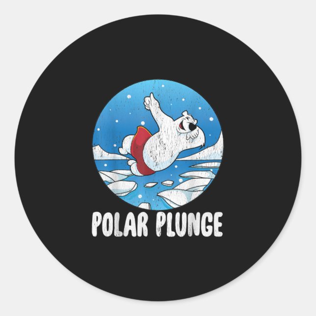 Adesivo Polar Plunge Ice Salta Urso Polar Natação de inver (Frente)