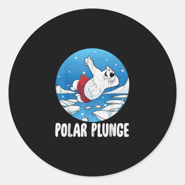Adesivo Polar Plunge Ice Salta Urso Polar Natação de inver (Frente)