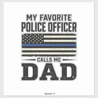 Adesivo Police Officer Dad Vintage Flag Shirt Design_1