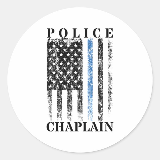 Adesivo Polícia Chaplain American Flag (Frente)