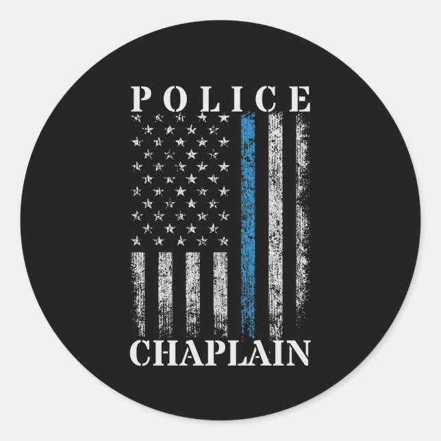 Adesivo Polícia Chaplain - Bandeira Americana (Frente)