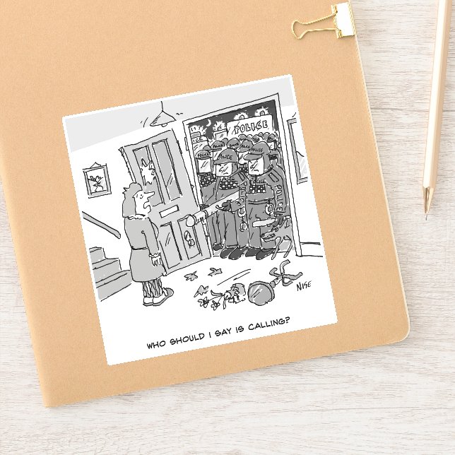 Adesivo Polícia de Choque Invadiu Propriedade - Polícia En (Notebook)