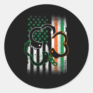 Adesivo Polícia de Dia de São Patrício Americana de Algema