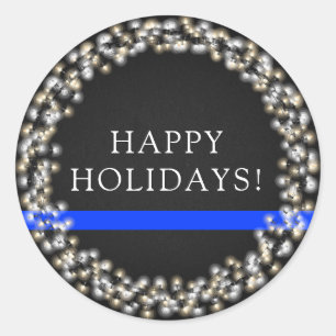 Adesivo Polícia de Fora de Luz de Natal da Linha Azul fina