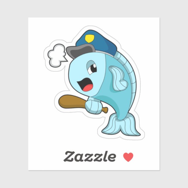 Adesivo Polícia de Peixes chapéu (Folha)