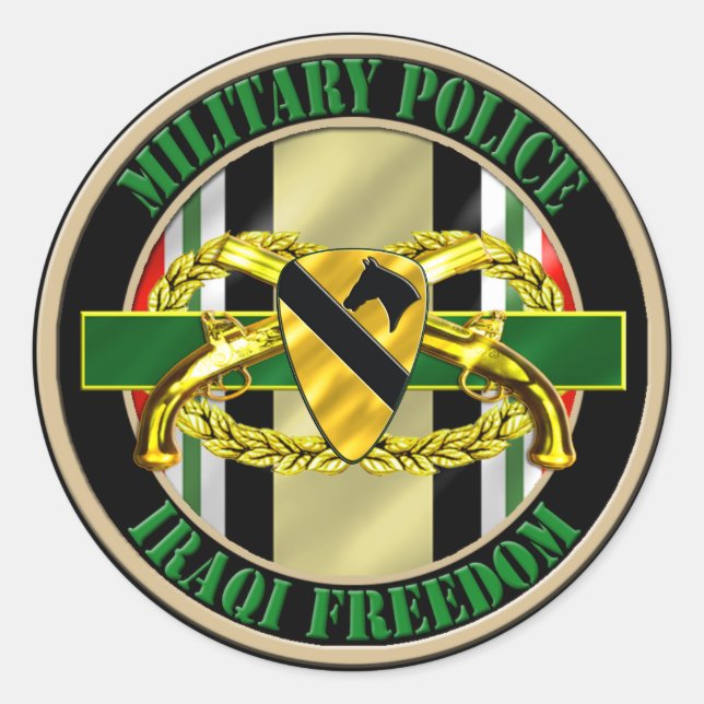 Adesivo Polícia Militar OIF da Divisão de Cavalaria da rua (Frente)