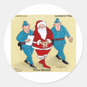 Adesivo Polícia Navidad Presentes e Cartões Engraçados de 
