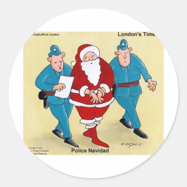 Adesivo Polícia Navidad Presentes e Cartões Engraçados de  (Frente)