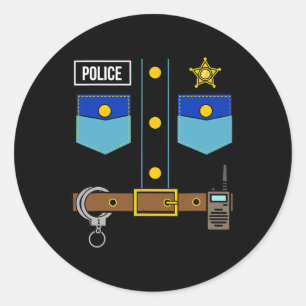 Adesivo Polícia Uniforme Costume Legal Fácil Polícia de Ha