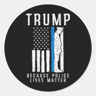 Adesivo Polícia Vive Problema Pro Trump Thin Blue Line UF