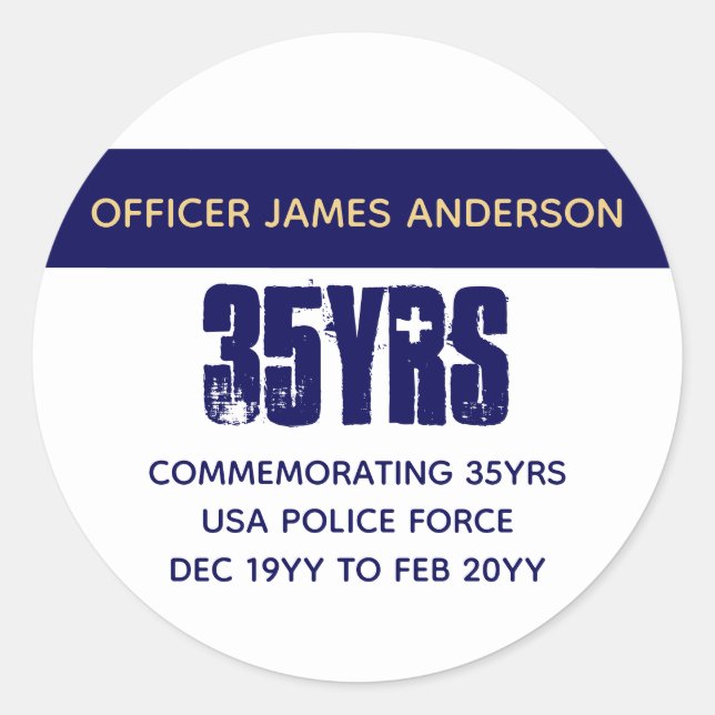 Adesivo Policial aposentado Thin Blue Line Personalizado (Frente)