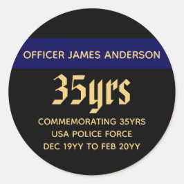 Adesivo Policial aposentado Thin Blue Line Personalizado