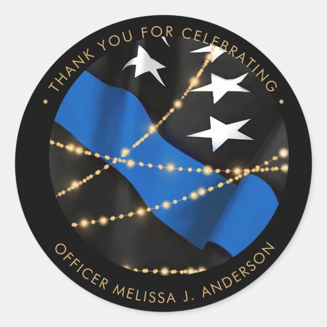 Adesivo Policial Graduação Thin Blue Line Favor (Frente)