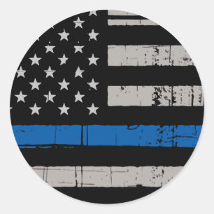 Adesivo Policial Rustic Thin Blue Line