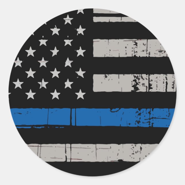 Adesivo Policial Rustic Thin Blue Line (Frente)