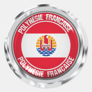 Adesivo Polinésia Francesa Redonda Emblem