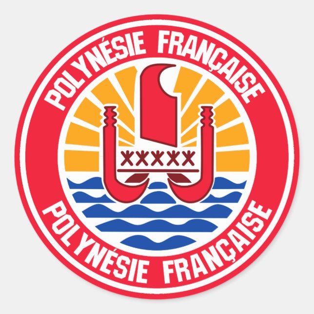 Adesivo Polinésia Francesa Round Emblem (Frente)