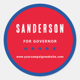 Adesivo Political Election Campaign Name Red White Blue
