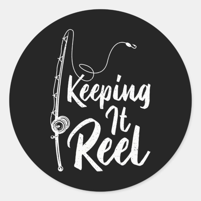 Adesivo Polo De Pesca Mantendo-O Enrola Piada Peixe Engraç (Frente)