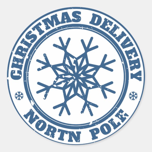Adesivo Polo norte de entrega de Natal (Frente)