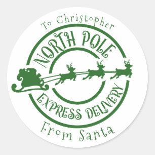 Adesivo Pólo Norte Selos Postais Expresso do Papai Noel
