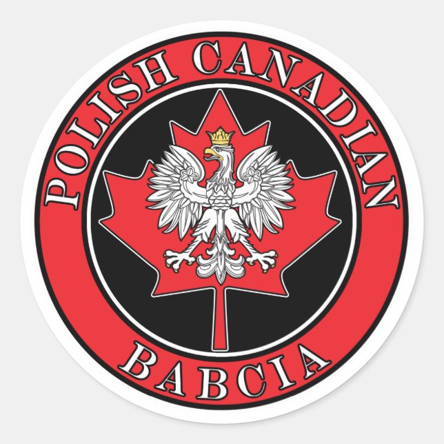 Adesivo Polonês Canadense Maple Leaf Babcia (Frente)