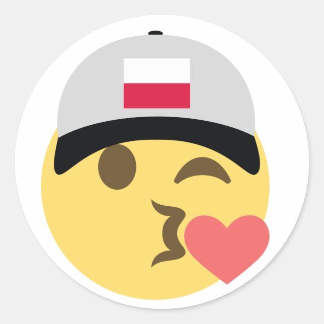 Adesivo Polônia Emoji Baseball Hat (Frente)