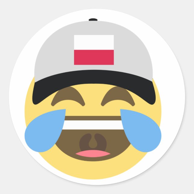 Adesivo Polônia Emoji Baseball Hat (Frente)