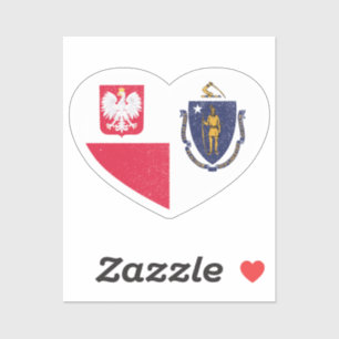 Adesivo Polônia Polonês Massachusetts sterettsan Heart