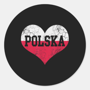 Adesivo Polska Heart Flag Polônia Heritage Vi