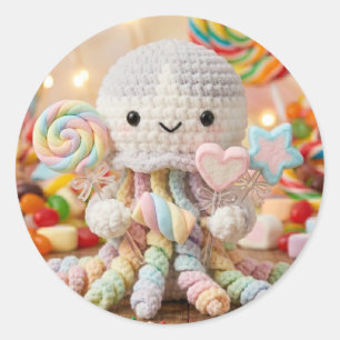 Adesivo Polvo Crochê Fofo e Terra dos Doces