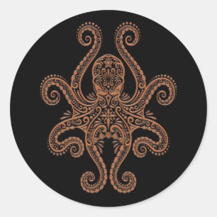 Adesivo Polvo marrom intricado em preto