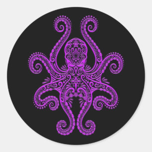 Adesivo Polvo roxo intrincado no preto
