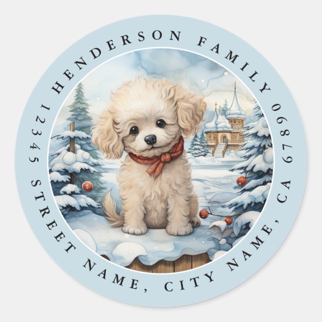 Adesivo Pólvoras Redondas de Poodle (Frente)