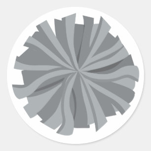 Adesivo Pom De Cheerleader De Cinza De Prata