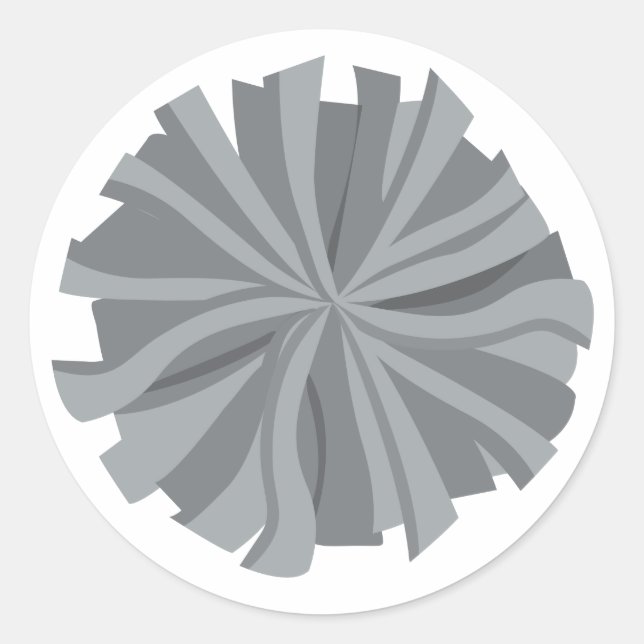 Adesivo Pom De Cheerleader De Cinza De Prata (Frente)