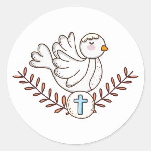Adesivo Pomba Branca Batismo Religioso Crisma