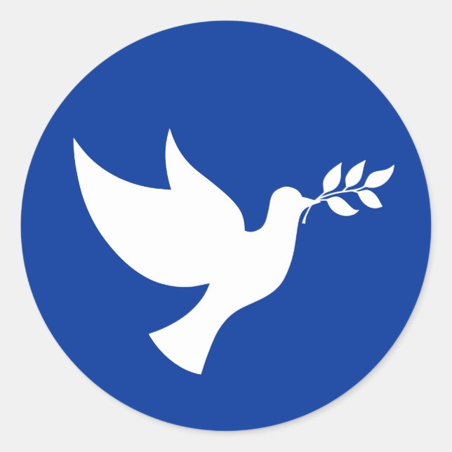Adesivo Pomba da Paz Azul e Branca (Frente)