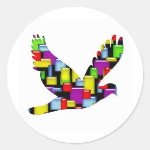 Adesivo pomba mosaica