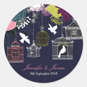 Adesivo Pombas da gaiola de pássaro do birdcage do marinh