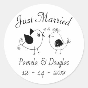 Adesivo Pombinhos de Amor Casados Recém-Casados Bodas Aves
