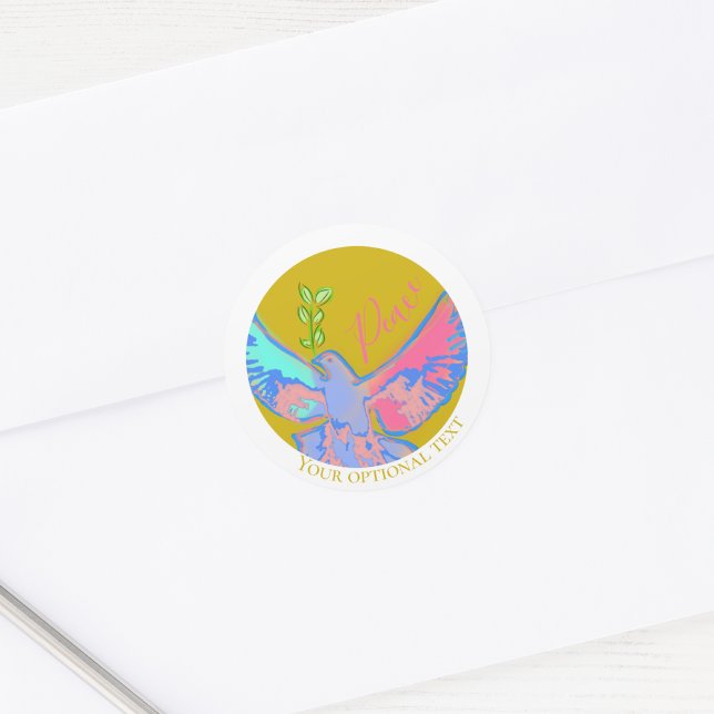 Adesivo Pombo da paz, sem guerra amarelo (Criador carregado)